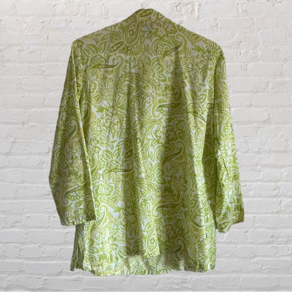GORGEOUS EMBELLISHED PAISLEY DEEP PLUNGE V NECK 3/4 SLEEVE BLOUSE - Picture 7 of 14